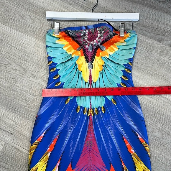 Hale Bob Blue and Green Sheath Midi Dress Spaghetti Strap - Picture 4 of 10